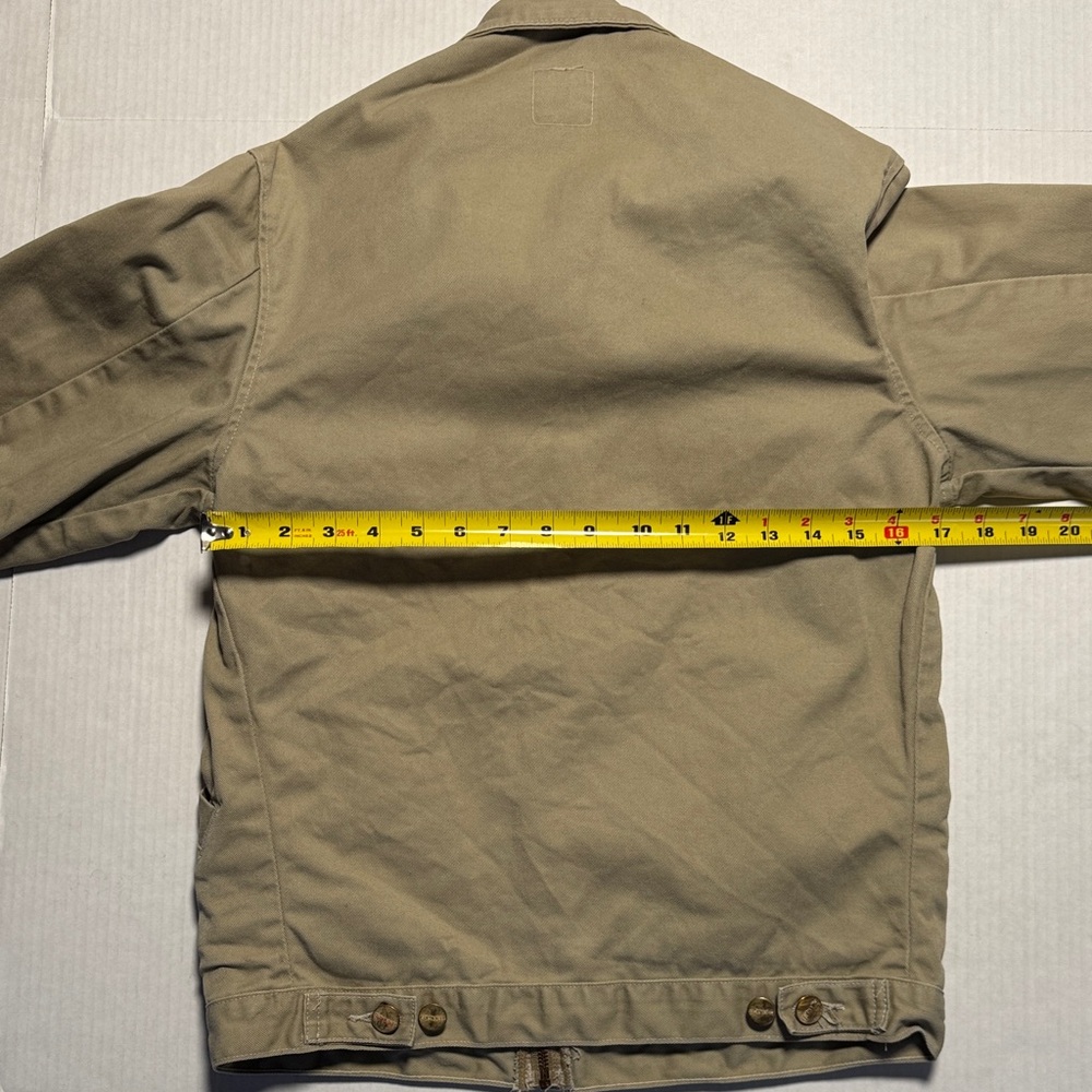 CARHARTT Vintage Detroit Jacket Unlined Made in USA American Script Logo Tan S - Picture 10 of 14